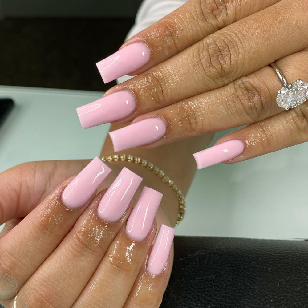 Xcreando uñas acrilicas rosadas media-largo, acabado natural y duradero para looks diarios.