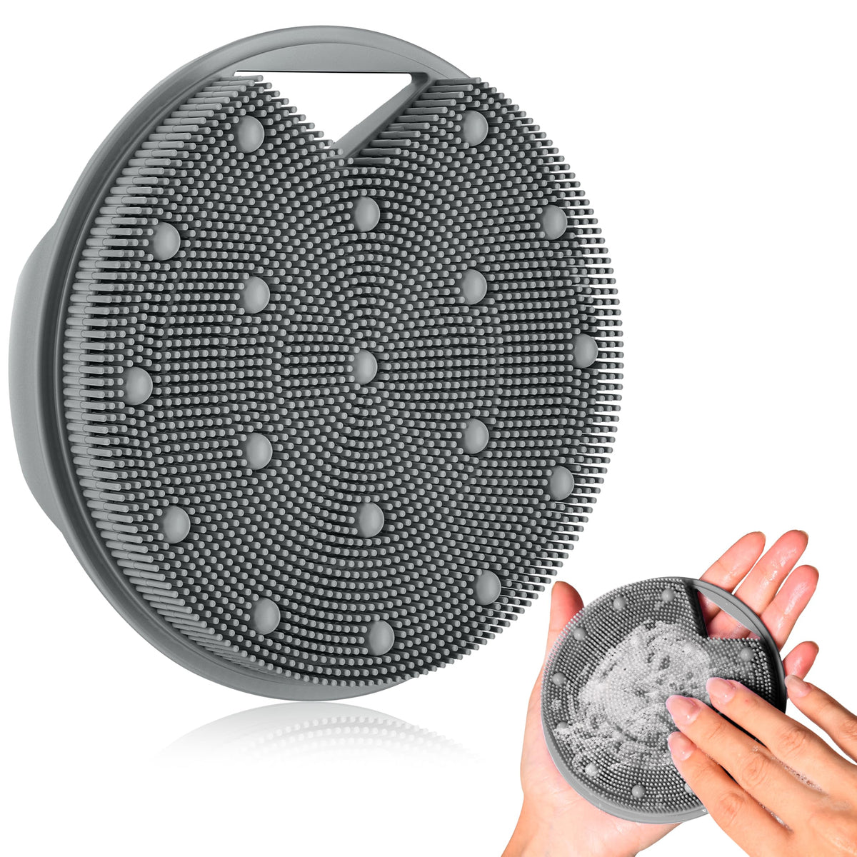 XCRUCC exfoliante corporal de silicona con zinc para exfoliar suave en la ducha.