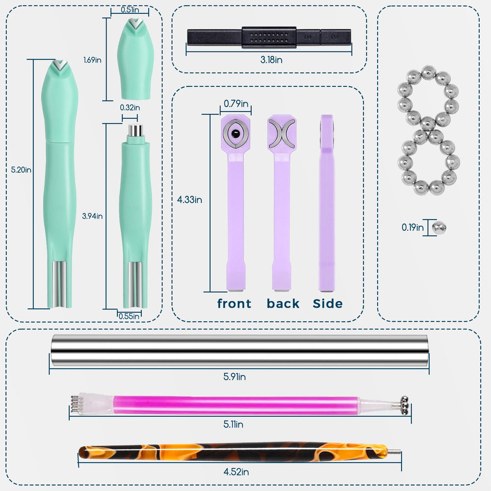 Bolígrafo-imán flor XEAOHESY Cat Eye, doble cabeza para diseños florales rápidos.