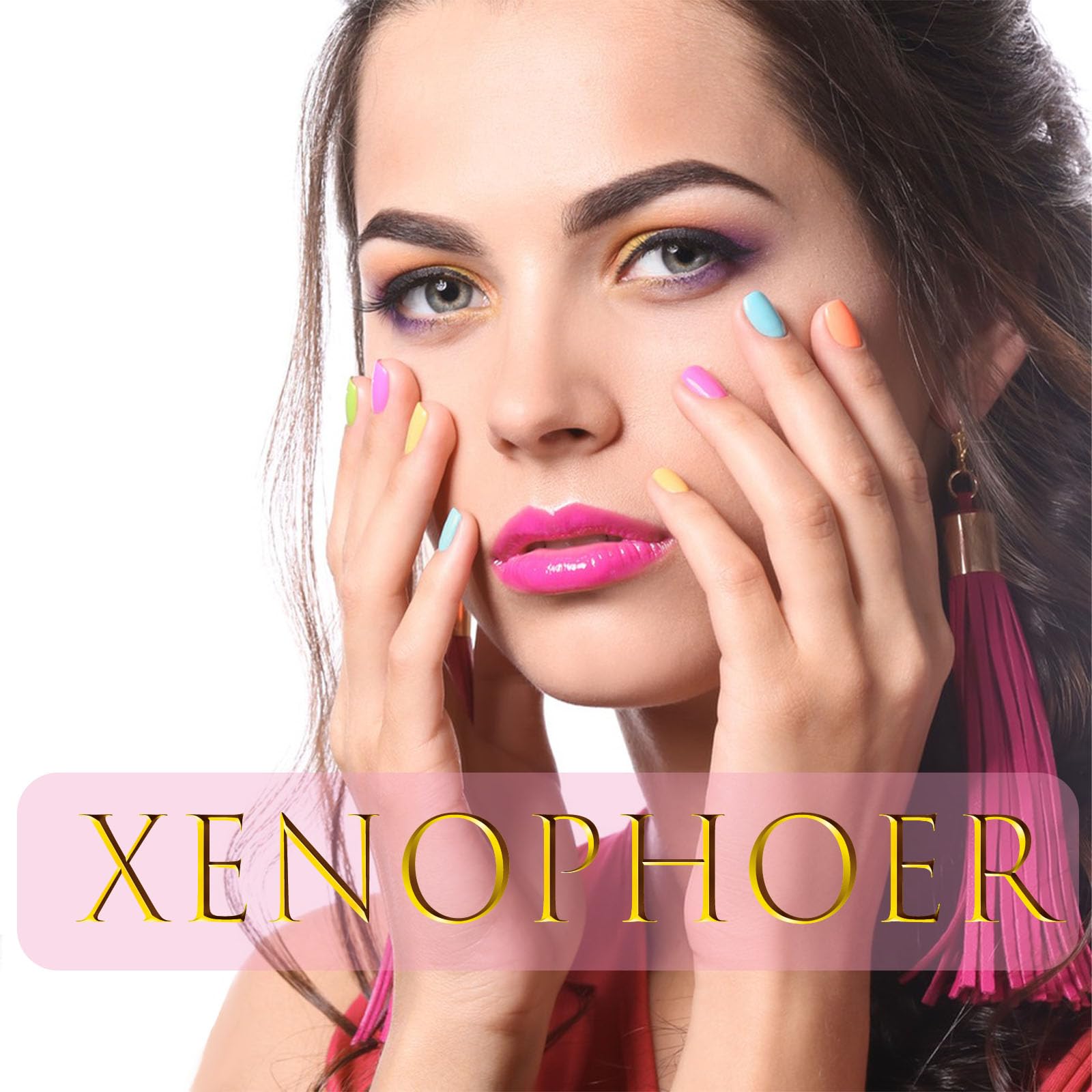 Xenophoer uñas almond con brillo espejo para acabado pulido y duradero
