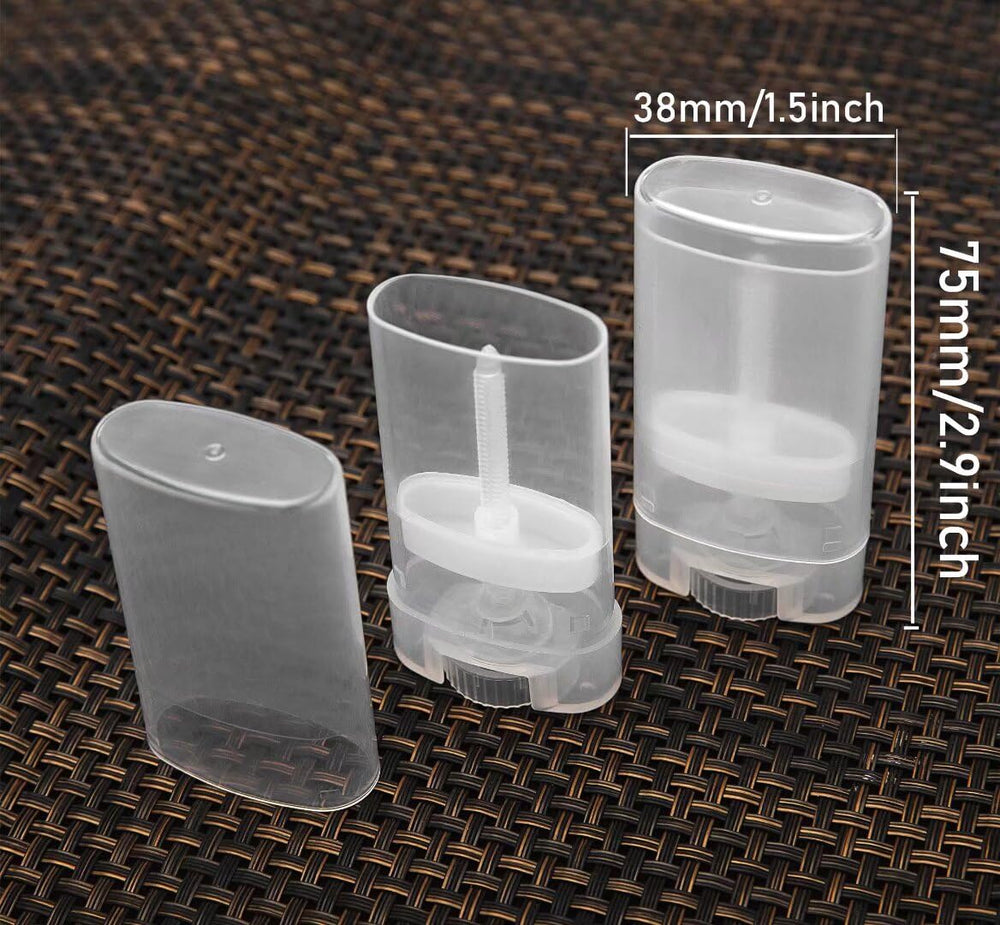 Envase plástico claro para bálsamo labial de Xiboya textile, ideal para hacer en casa.