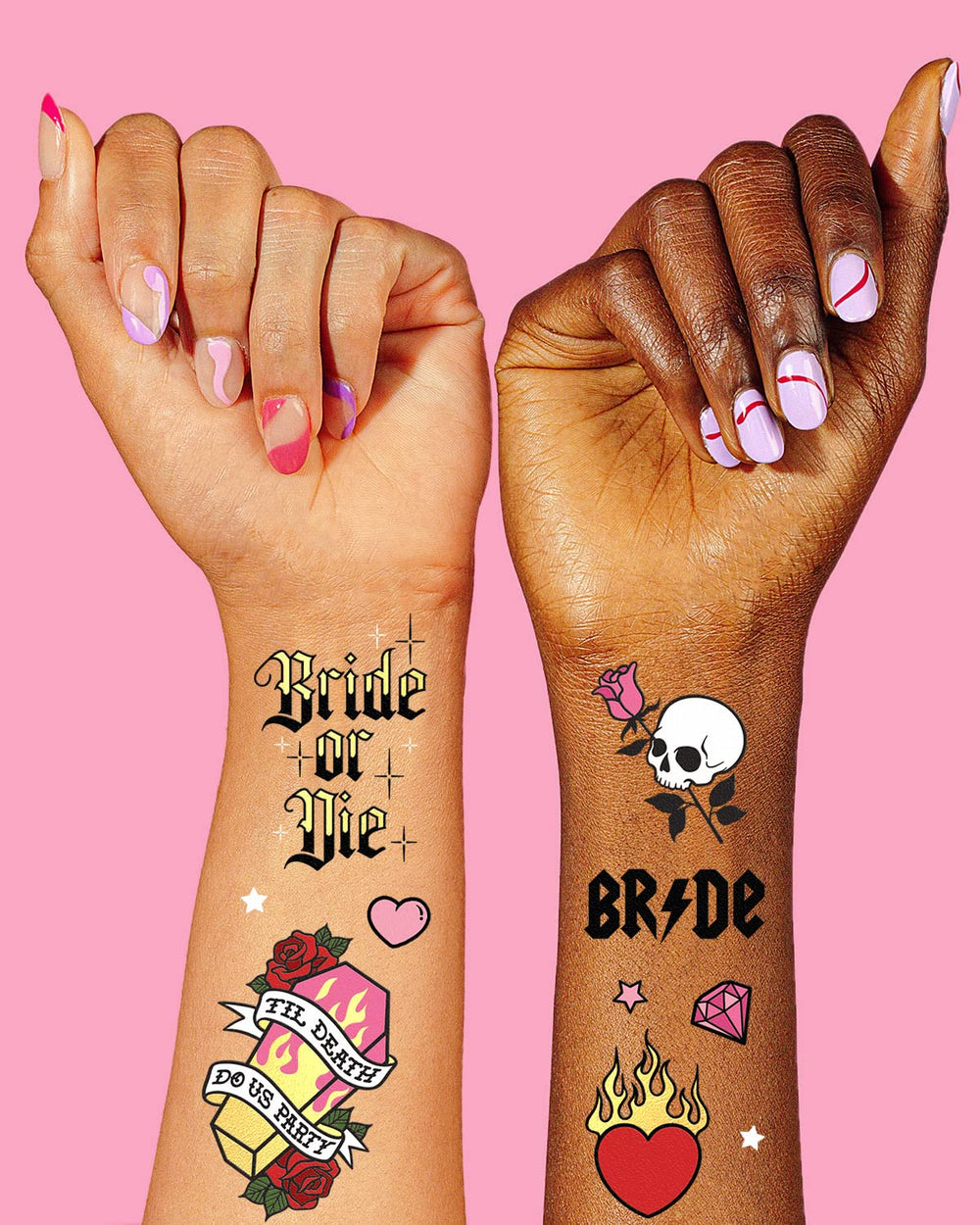 Tatuajes dorados con 48 diseños de xo Fetti, opción diversa para damas de honor