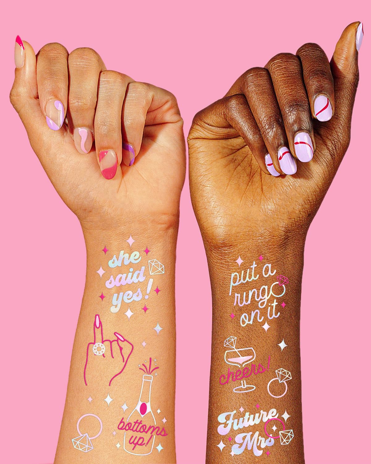 Tatuajes xo Fetti anillos diamante, brillo duradero para la fiesta.