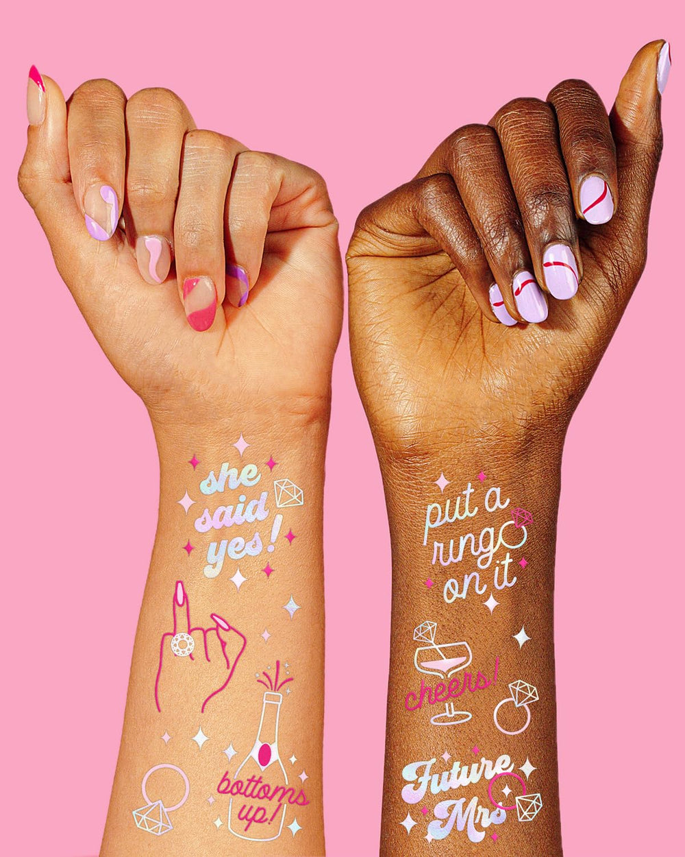 Tatuajes xo Fetti anillos diamante, brillo duradero para la fiesta.