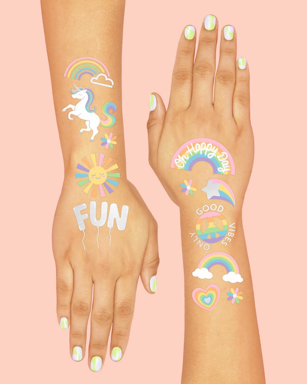 Tatuajes xo, Fetti estrella plateada para decoraciones temporales
