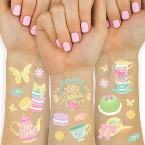 Tatuajes xo, Fetti para fiesta de té con 48 estilos brillantes y duraderos.