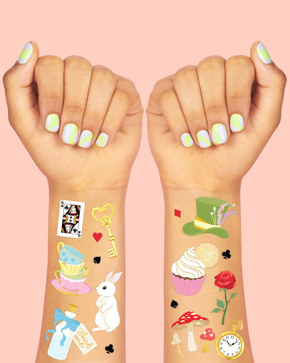 Los tatuajes xo Fetti con conejos añaden alegría y fantasía a la celebración infantil.