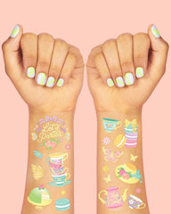 Tatuajes xo, Fetti mariposas y macarons, fáciles de aplicar en minutos.