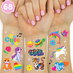xo Fetti tatuaje neón arcoiris de tigre para fiesta infantil