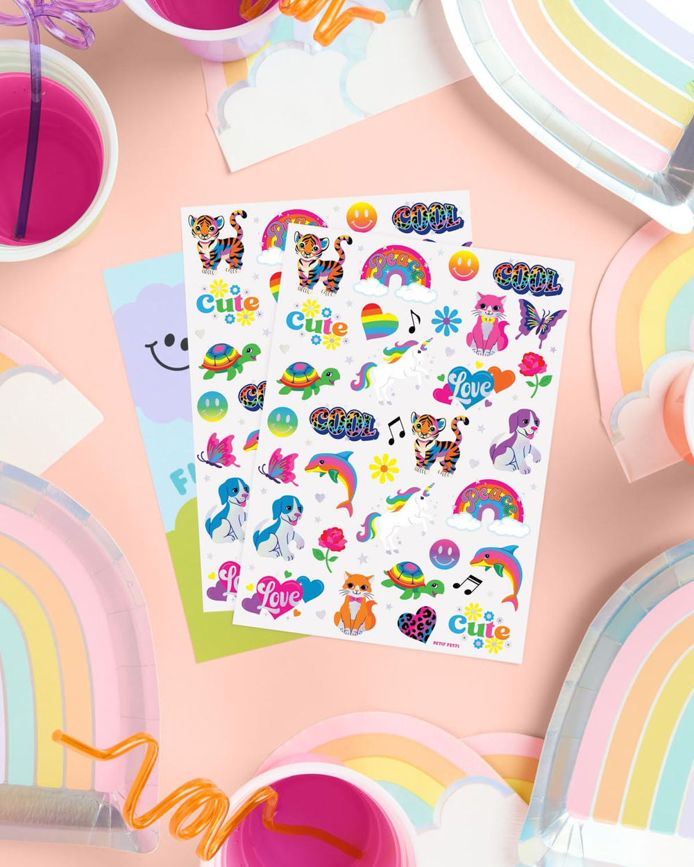 xo Fetti set tatuajes neón con varios diseños
