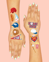 Tatuajes con bate de béisbol XO Fetti para celebrar eventos