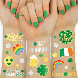 Tatuajes xo-fetti para Día de San Patricio con 54 brillos, perfecto para fiestas.