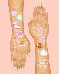 Rebanadas de pastel irisadas de xo-fetti, ideales como detalle de fiesta.