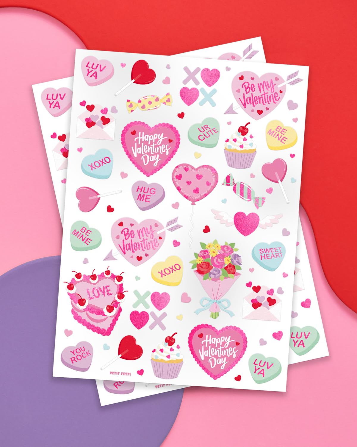 Tatuajes xo-fetti valentines cupcakes metalizado rosa para adornar fiestas