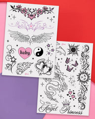 tatuajes xo Fetti Y2K: alas de ángel para un toque glam.