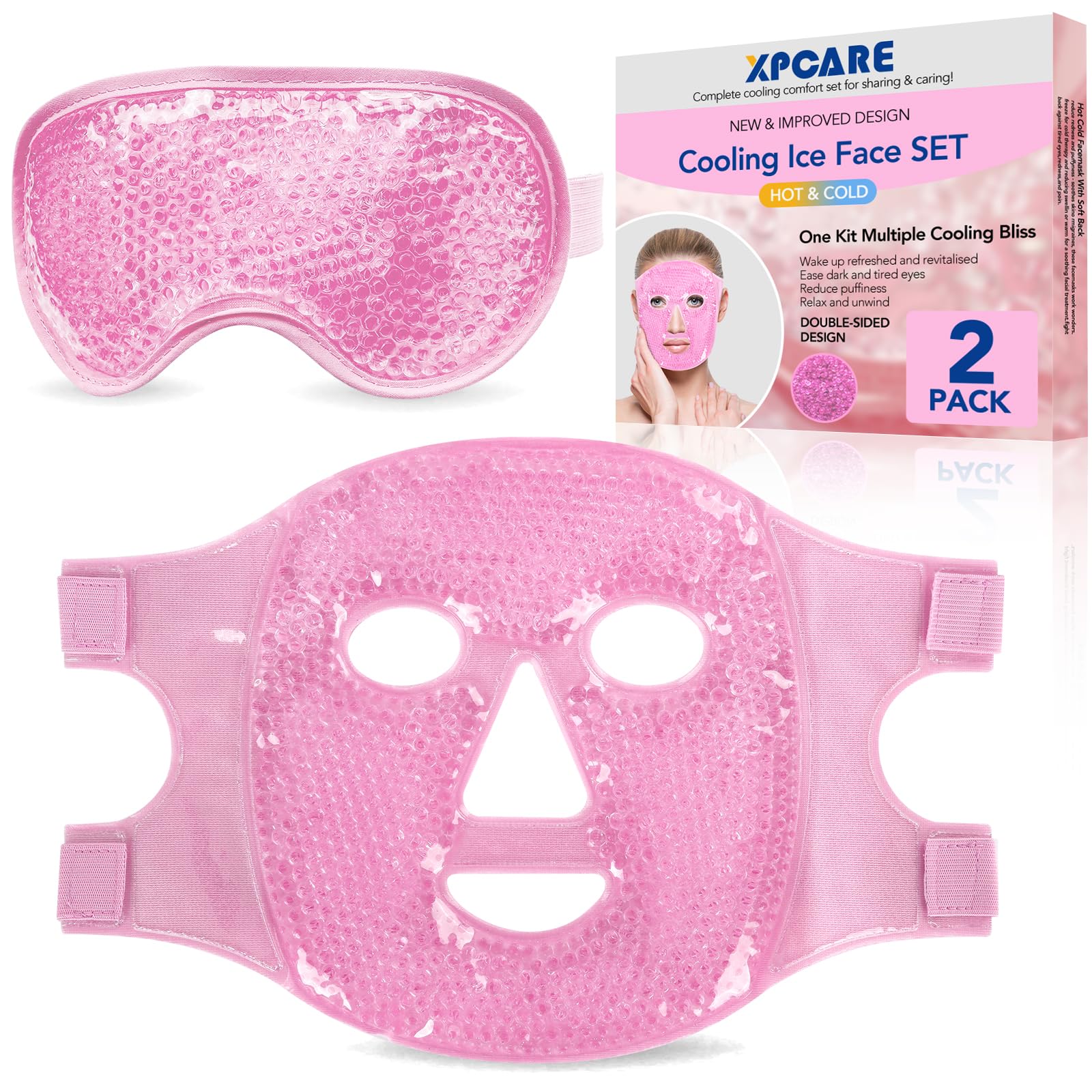 XPCARE mascarilla fría para rostro y ojos, sensación refrescante y alivio suave