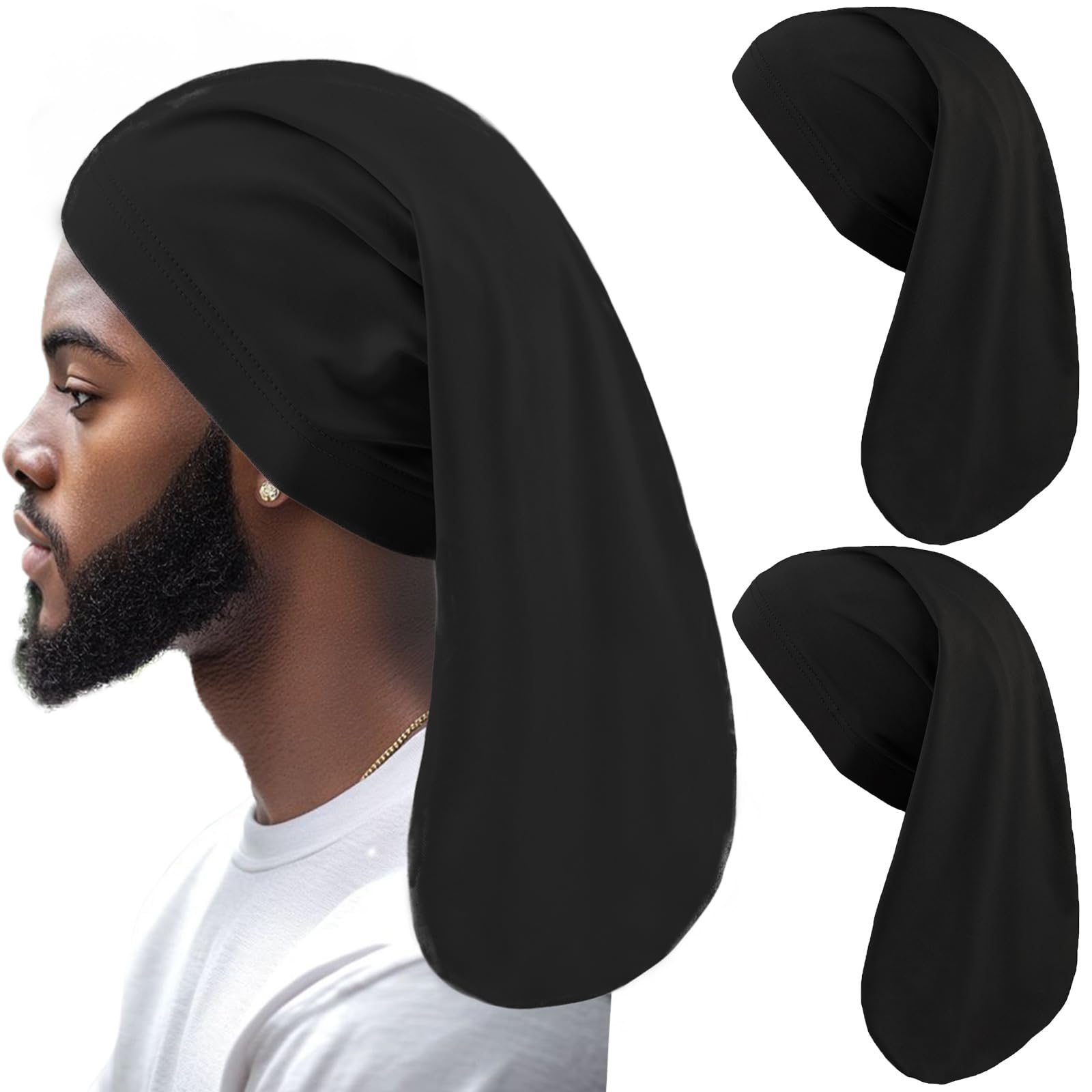 XTREND dreadlock cap negro frontal mantiene peinado y evita enredos al dormir
