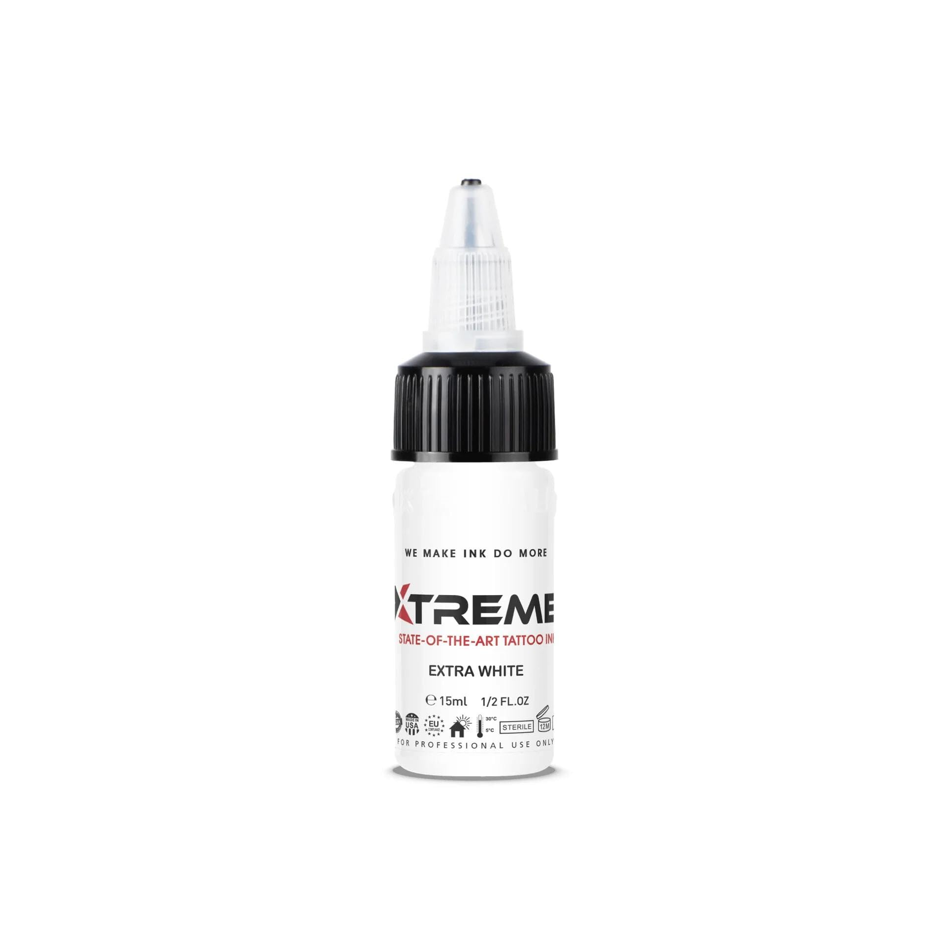 XTREME Xtreme Tattoo Ink Extra White 0.5oz: tono blanco puro para trazos precisos.