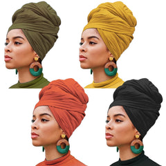 Turbante XTREND negro, diseño elástico para uso diario cómodo.