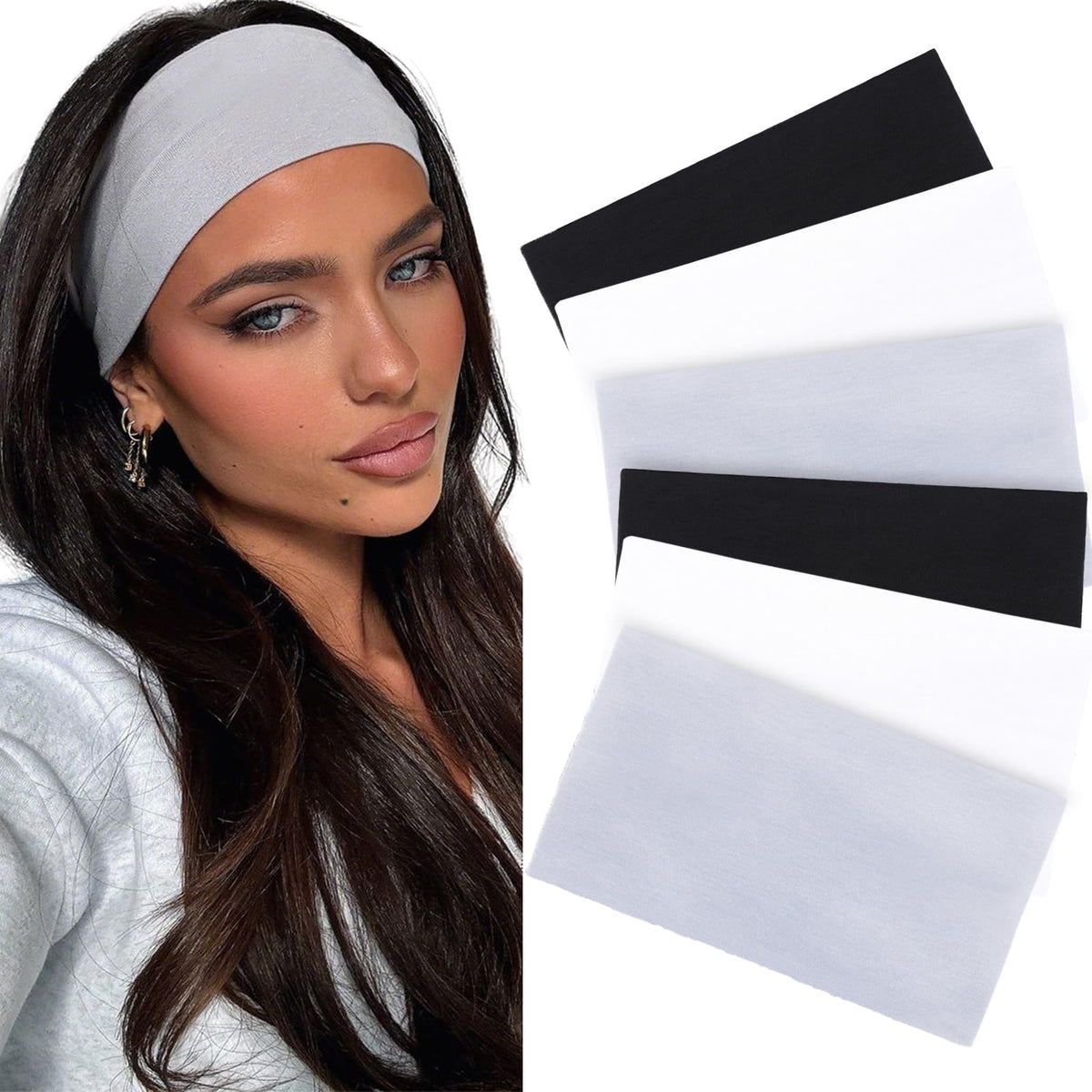 Diadema XTREND ancha para mujer en negro, ajuste cómodo y no resbala
