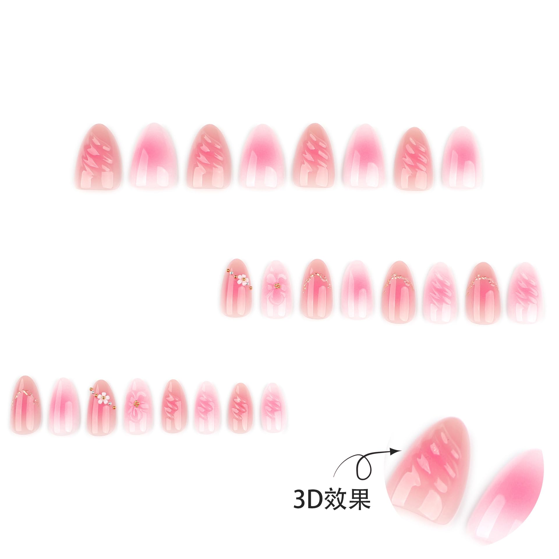 XZMeiLun kit de uñas con adhesivo para aplicación rápida y sencilla.
