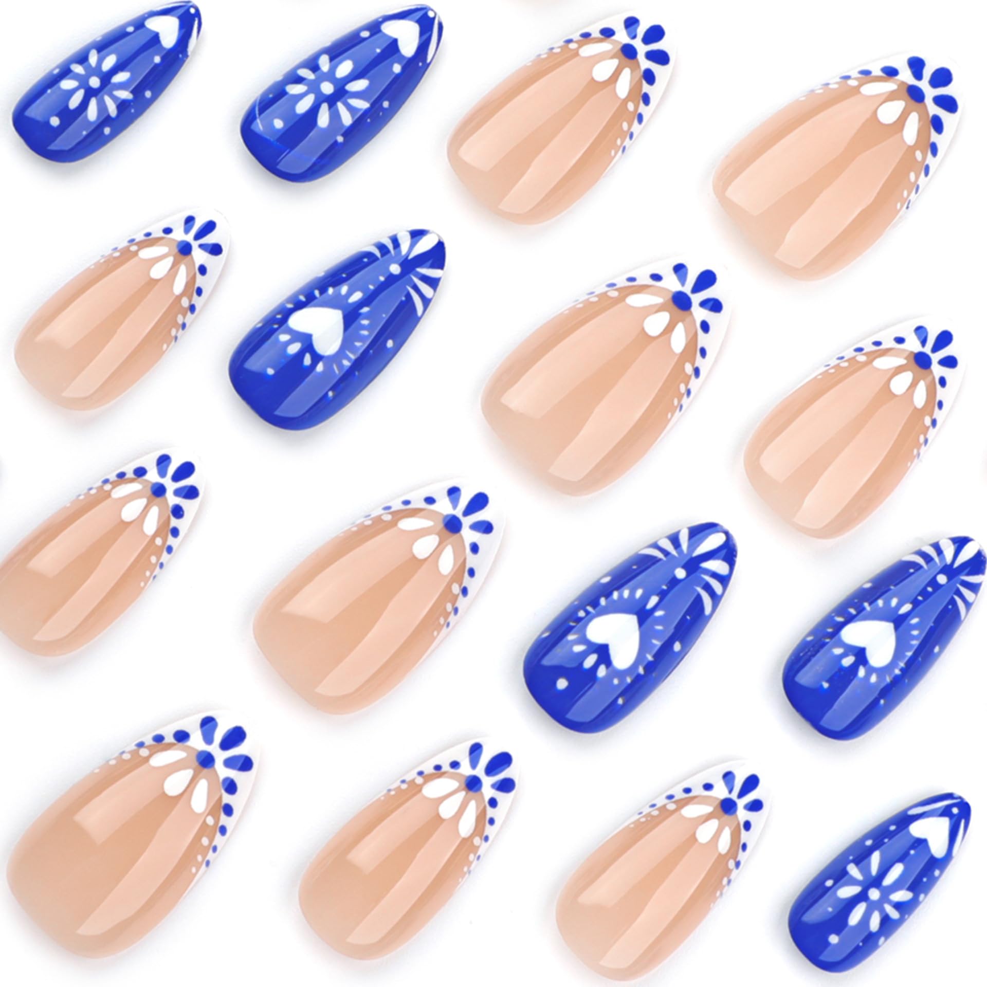 Uñas acrílicas XZMeiLun con diseño elegante para uso diario