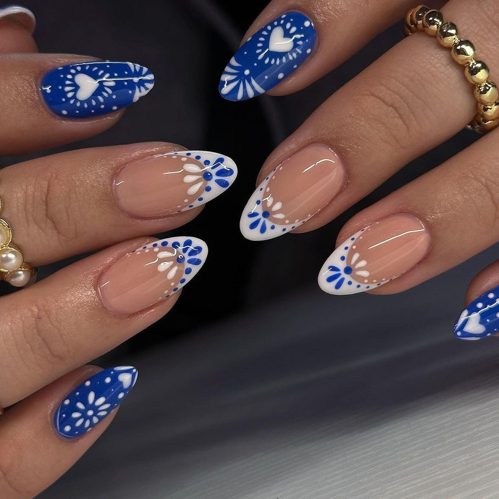 Uñas pegables XZMeiLun con forma de almendra para estilo rápido