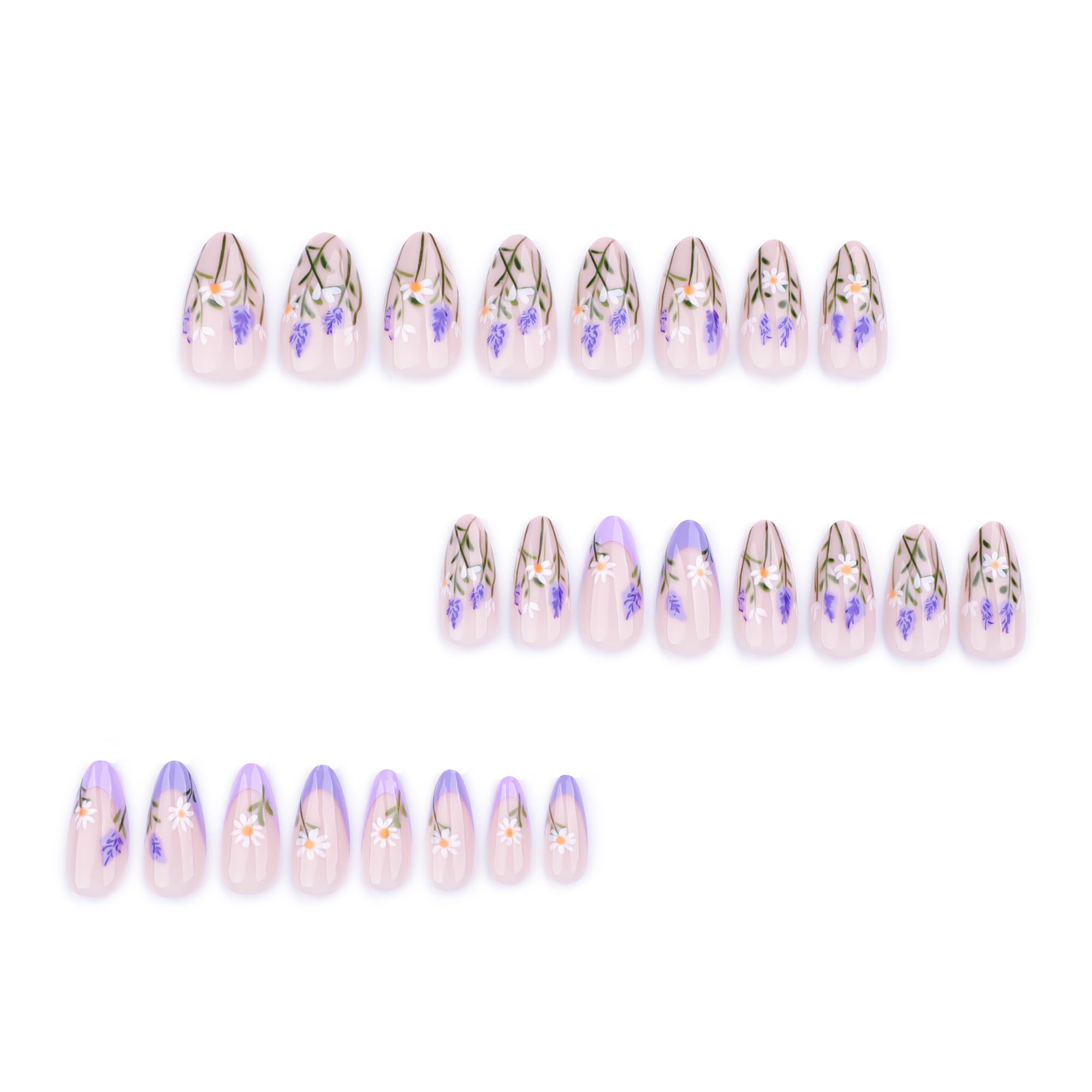 XZMeiLun uñas postizas verano con diseños brillantes para fiestas