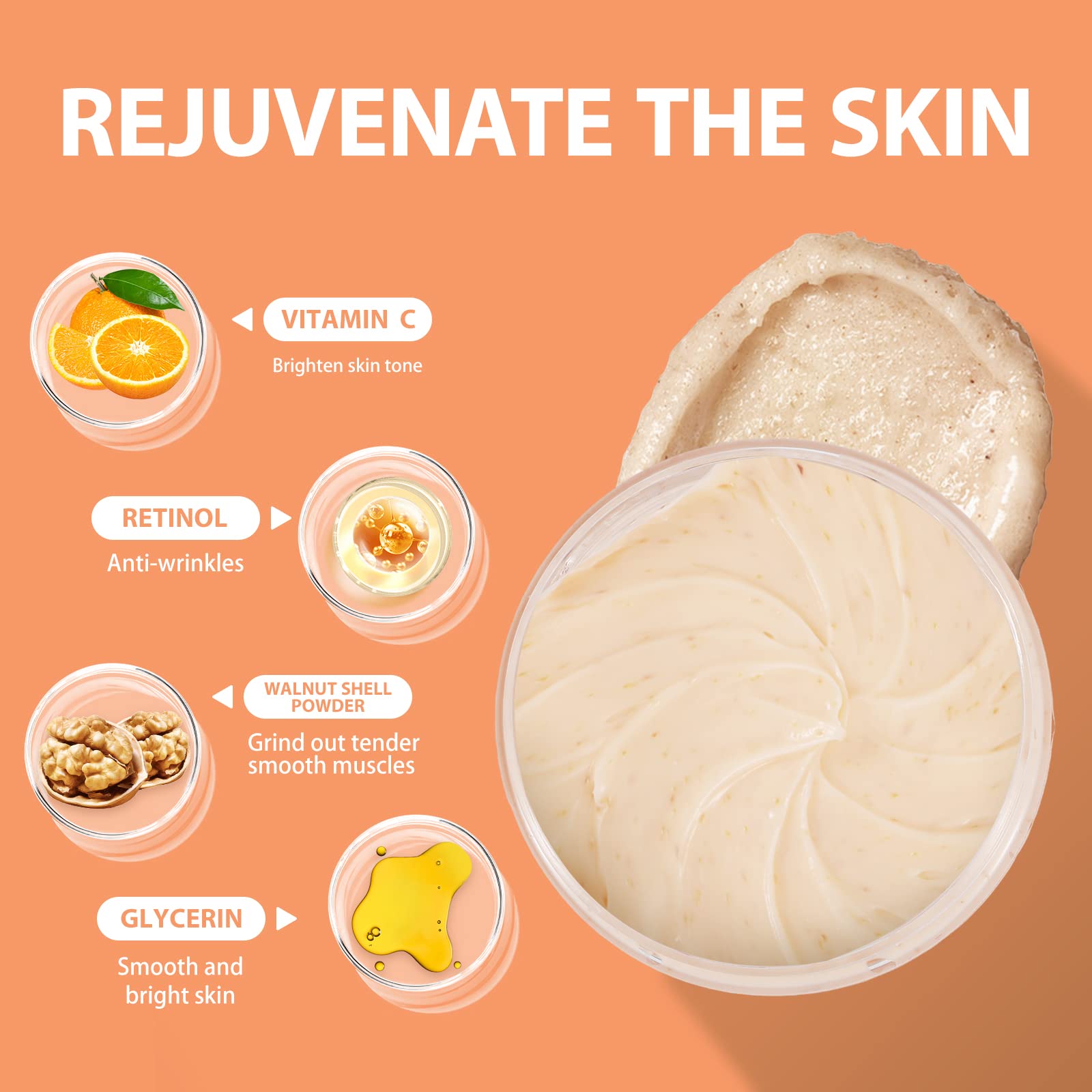 Exfoliante facial y corporal de YAFUSIPE para piel suave.