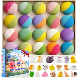 Yakrzonn bombas de baño para niños con sorpresa y juguete interior