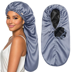Gorro satinado YANIBEST, doble capa y largo, protección nocturna del cabello