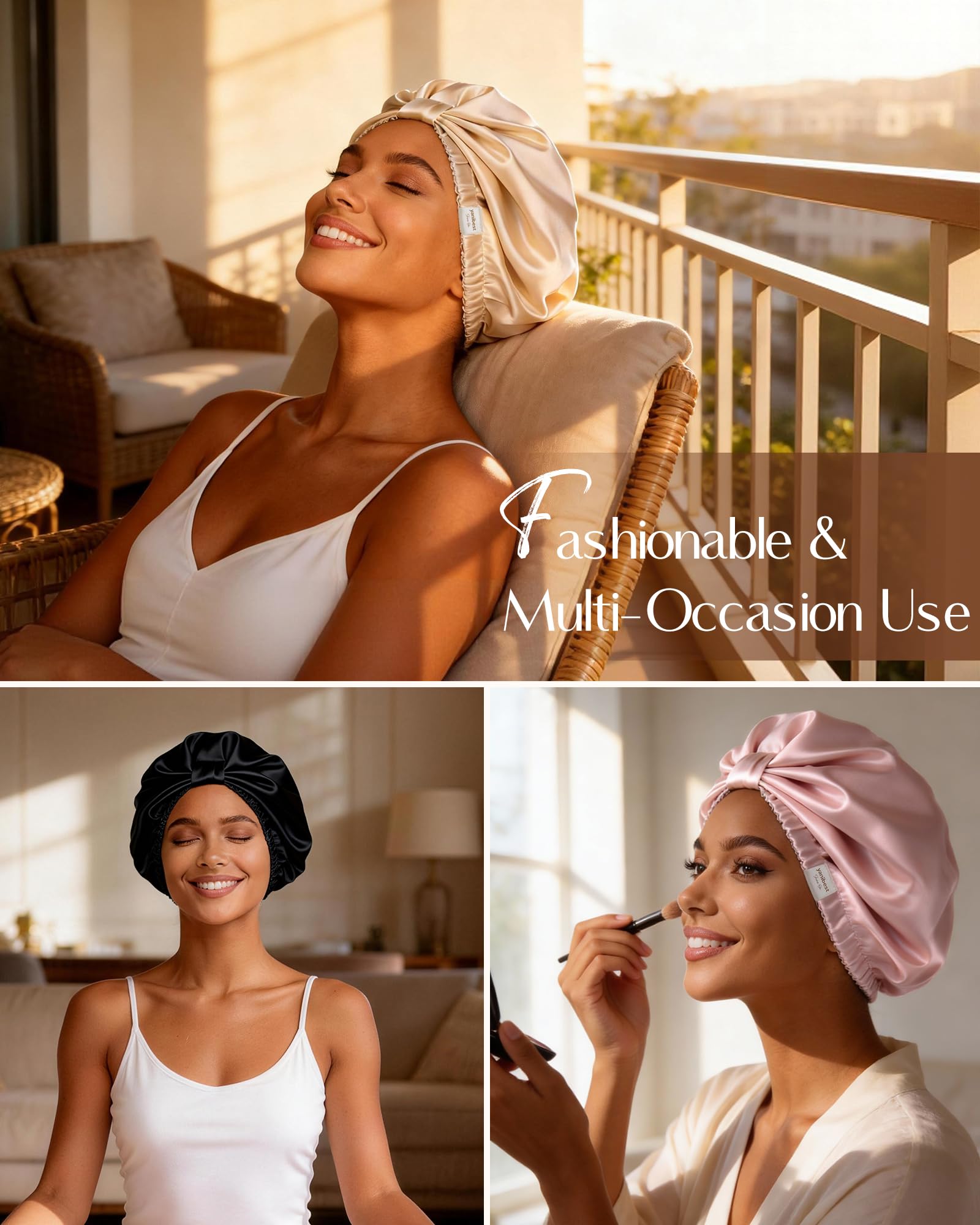Yanibest bonet proteccion cabello natural para rizos y humedad.