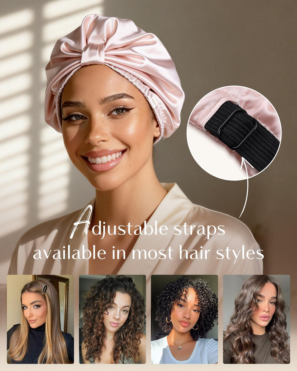 Yanibest bonet usos multiples para dormir, lavar el cabello o maquillarte.