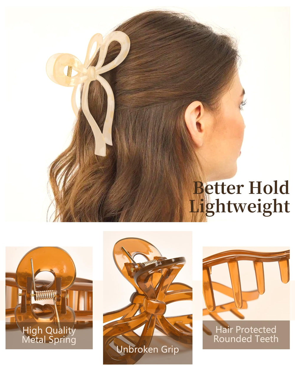 Yanibest gancho pelo con lazo elegante, accesorio liviano para moños.