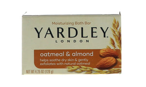 Barra Yardley con avena y almendra para piel suave tras la ducha.