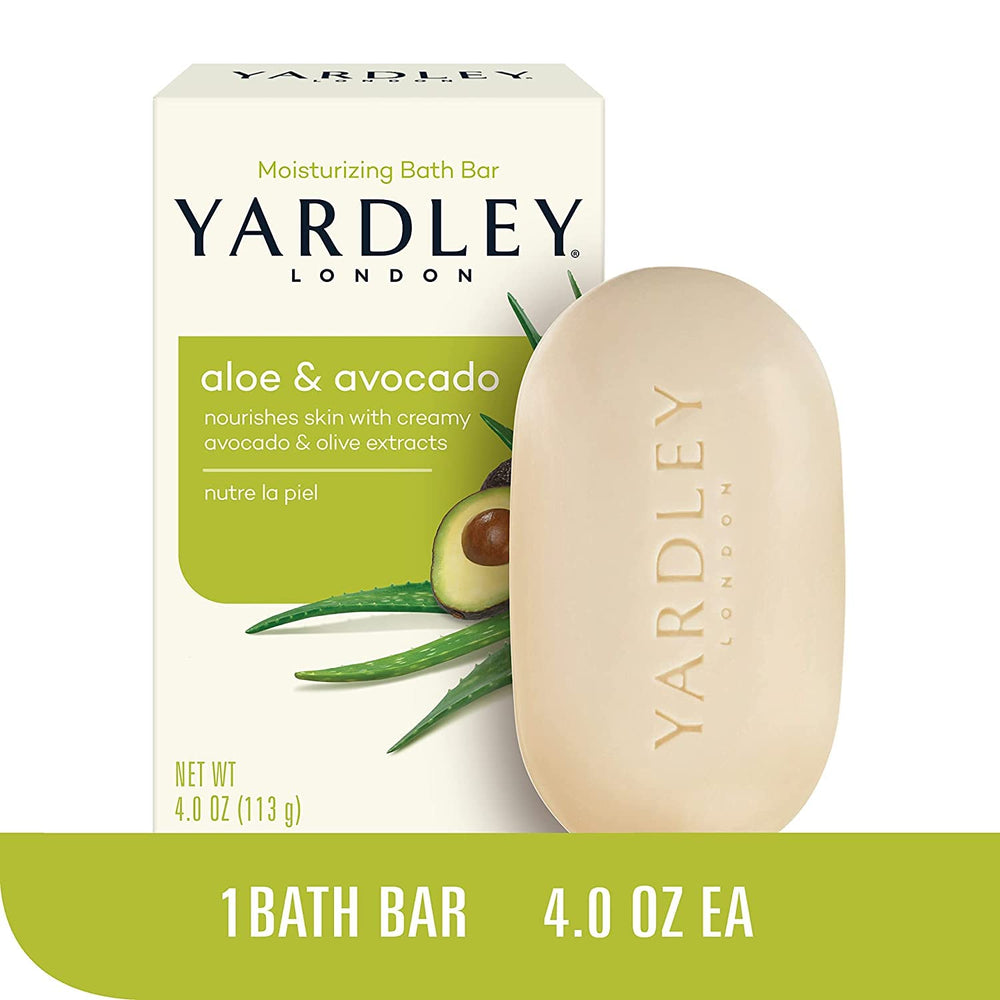 Ingredientes clave Yardley: aloe, aguacate y aceite de oliva para hidratación.