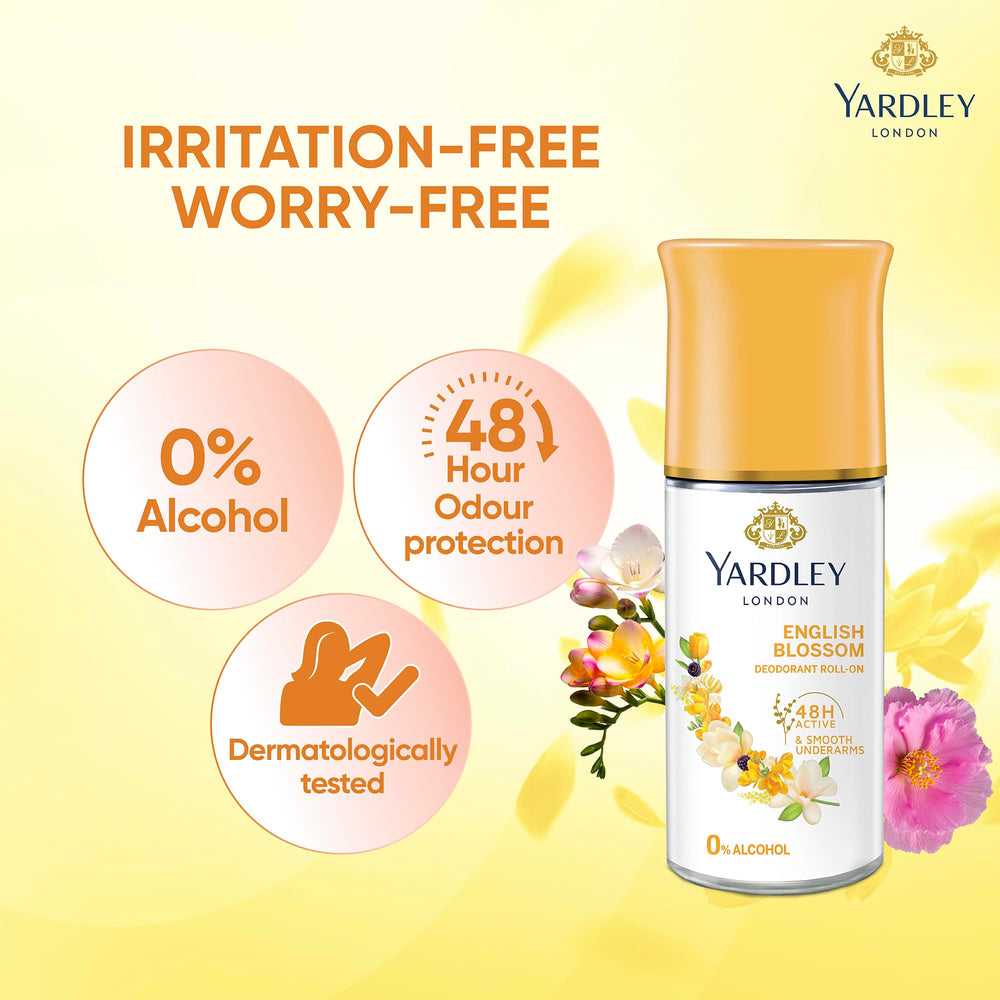 Yardley London English Blossom desodorante rodillo protección 48 horas.