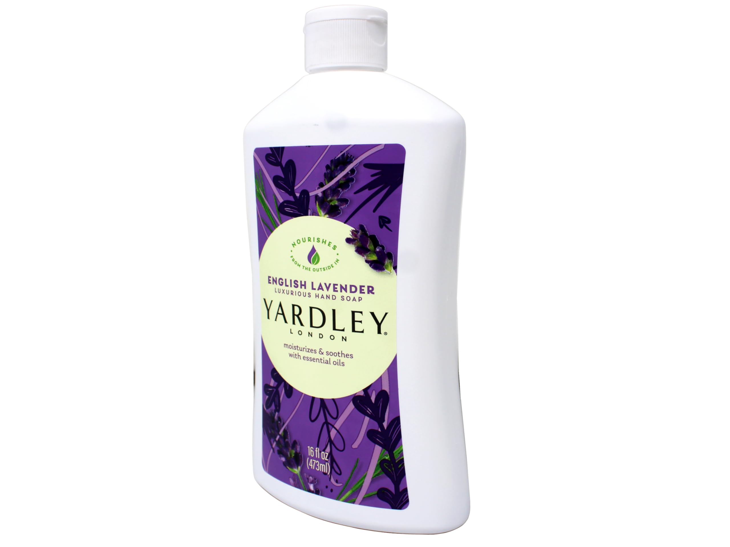 Espuma cremosa de Yardley London lavanda inglesa durante la limpieza de manos.