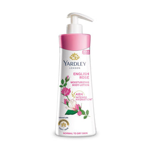 Yardley London Rosa Inglesa, loción corporal en botella, aroma floral suave.