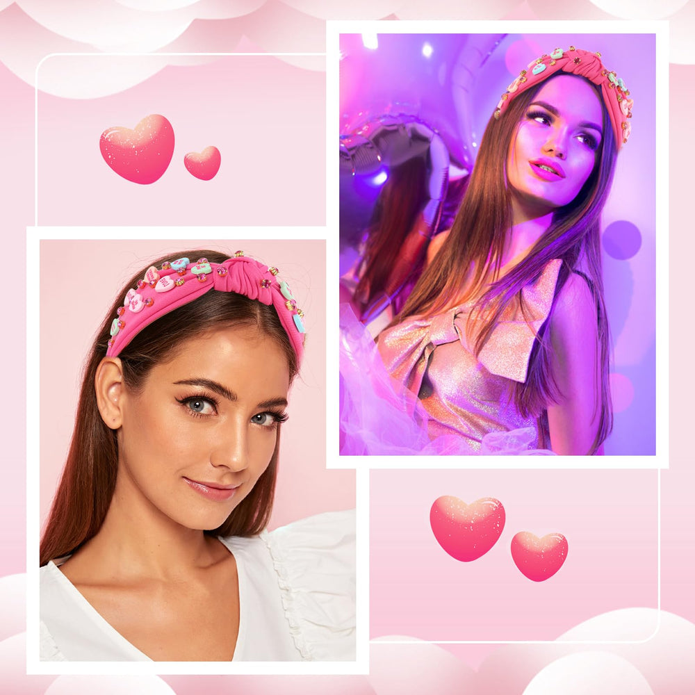 Diadema YARIEW corazón acrílico rosa para looks destacables.