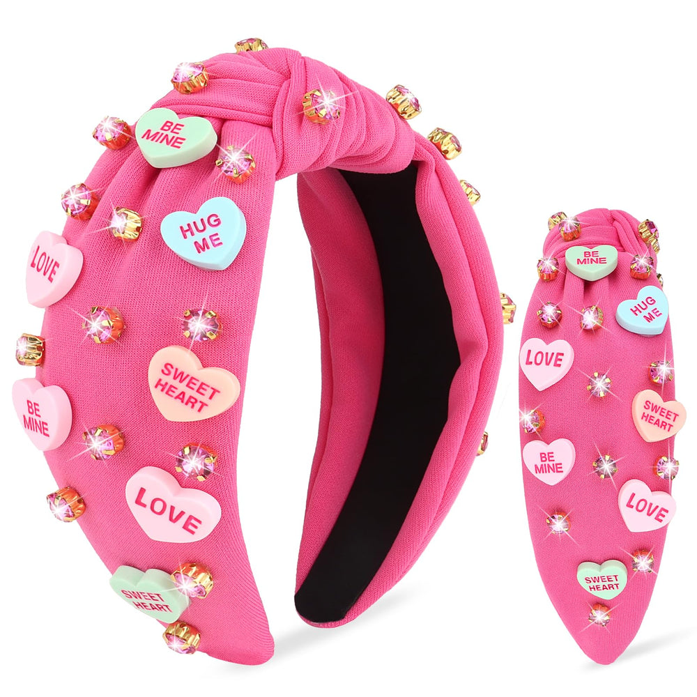 Diadema YARIEW con corazón y cristales rosa para looks románticos.