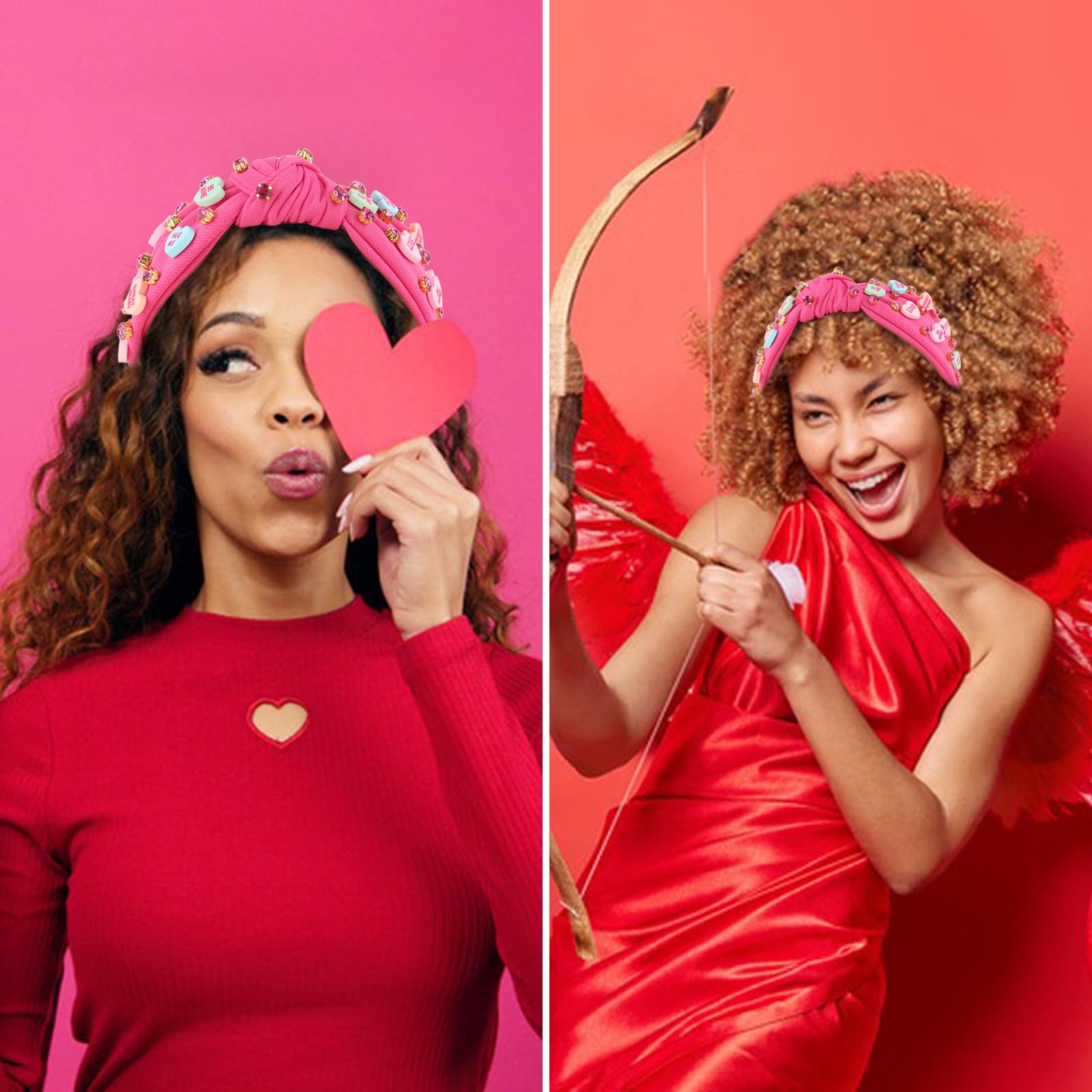 Diadema YARIEW San Valentín rosa para bodas y fiestas.
