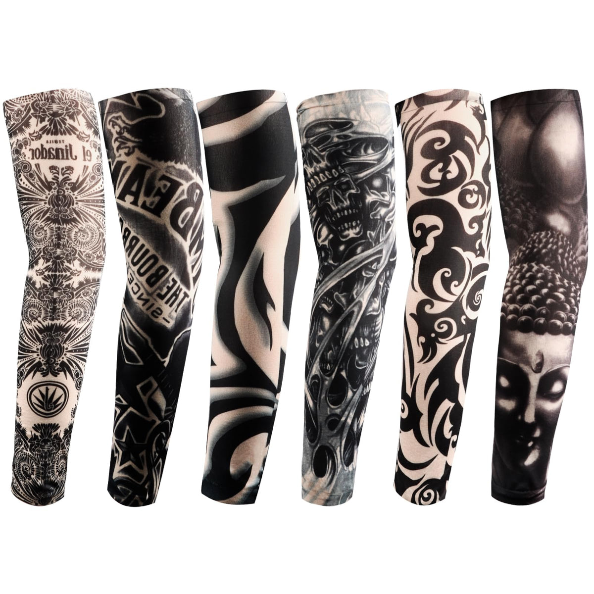 Manga de tatuaje falso YARIEW con acabado realista para cubrir brazos rápidamente.