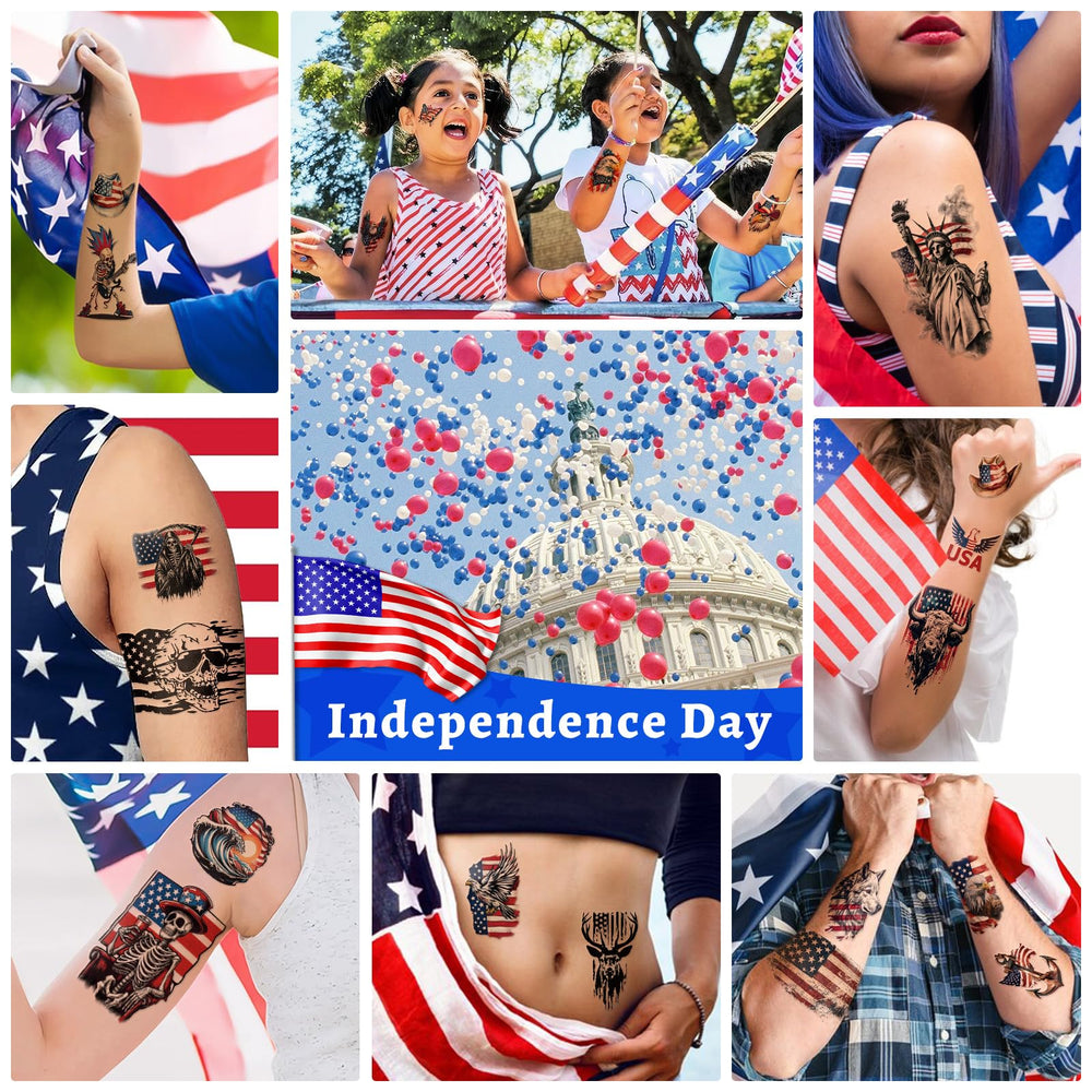 Tatuajes Yazhiji con formas diferentes de bandera para combinar con outfits.