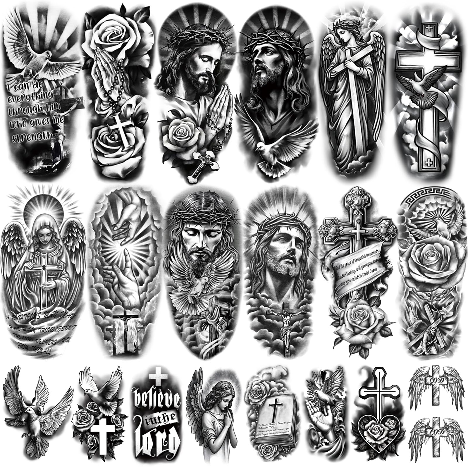 Yazhiji 77 hojas tatuaje cristiano escena principal ideal para cosplay y eventos
