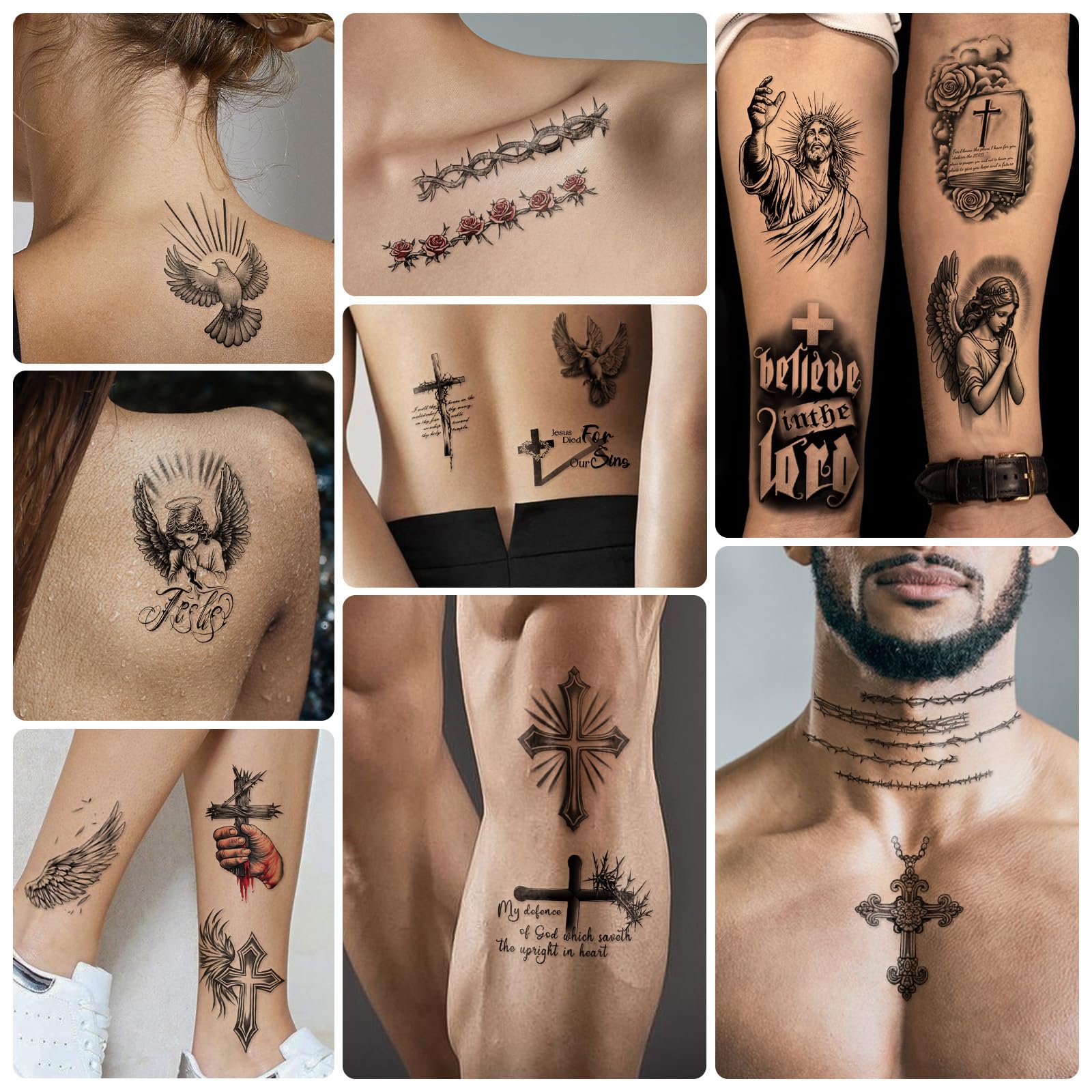 Yazhiji 77 hojas tatuaje cristiano símbolo de fe para brillar en eventos