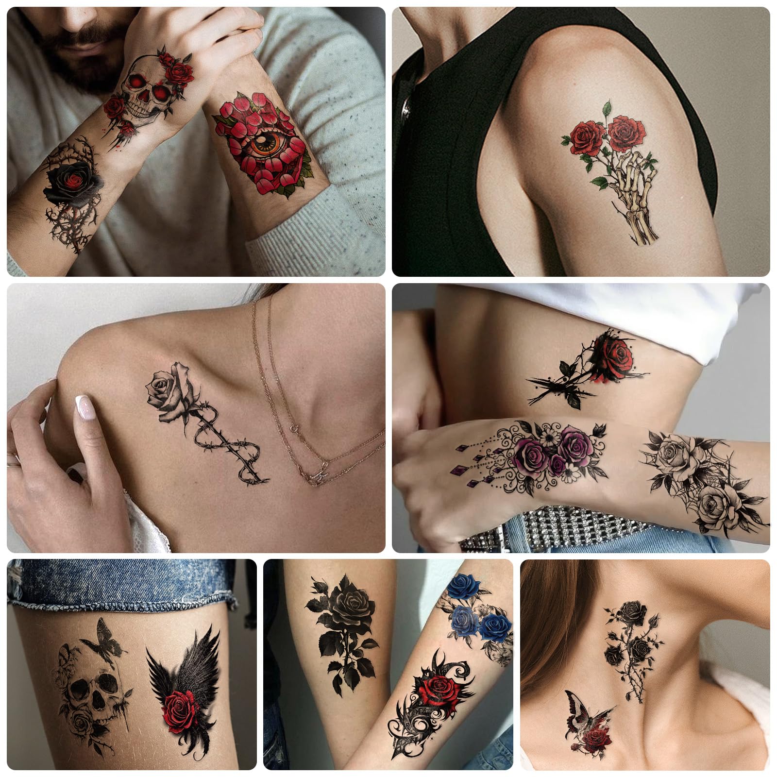 Yazhiji tatuaje temporal diseños espeluznantes para fantasía