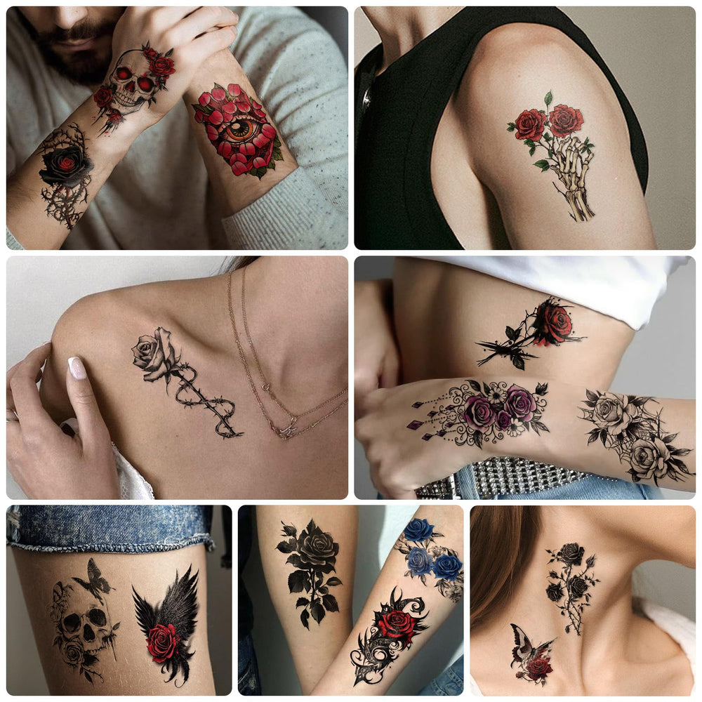 Yazhiji tatuaje temporal diseños espeluznantes para fantasía