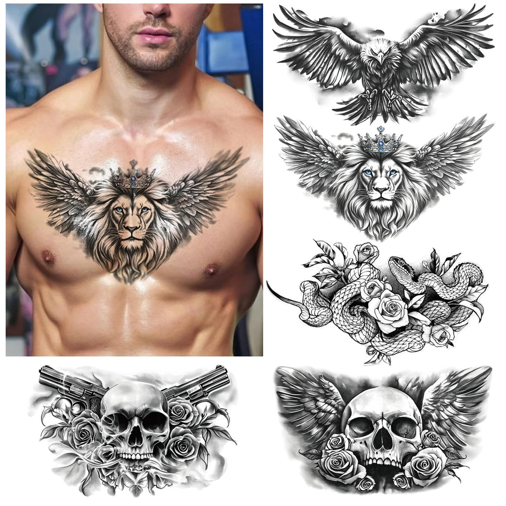 Tatuaje Yazhiji rosa y mariposa, combinación romántica para abdomen