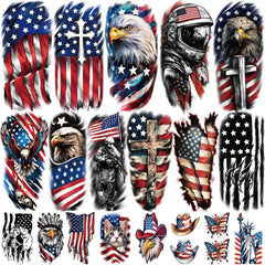 Tatuajes Yazhiji Día de la Independencia, 77 hojas, ideales para fiestas patrióticas.